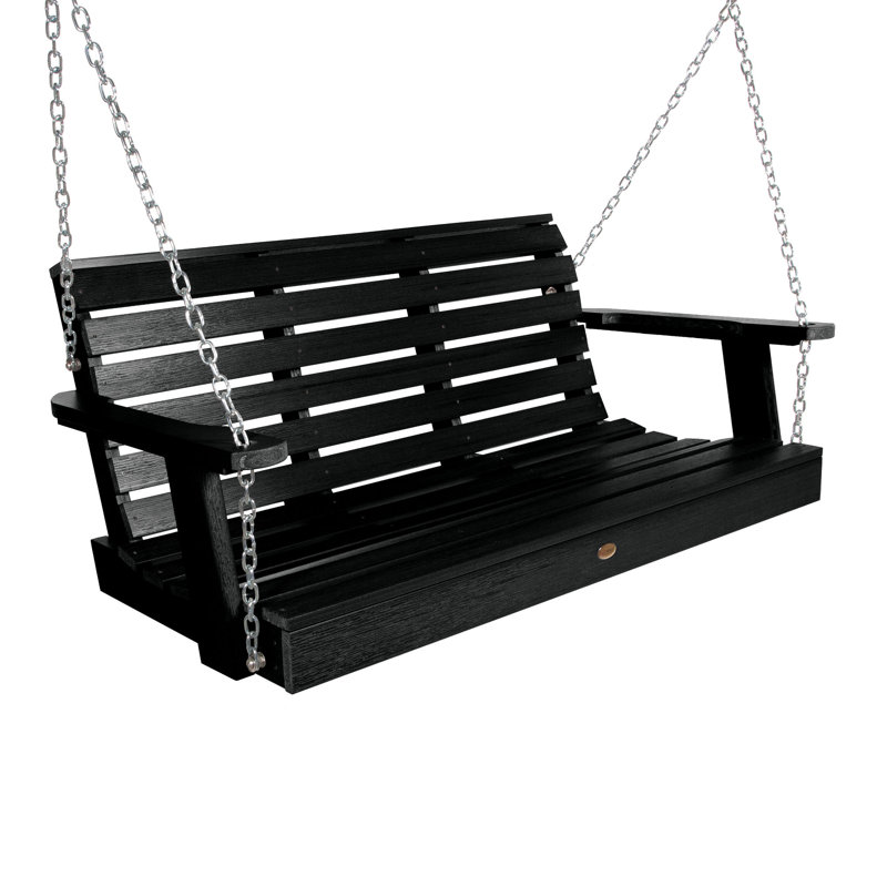 Arbnora 2 Person Porch Swing, Black