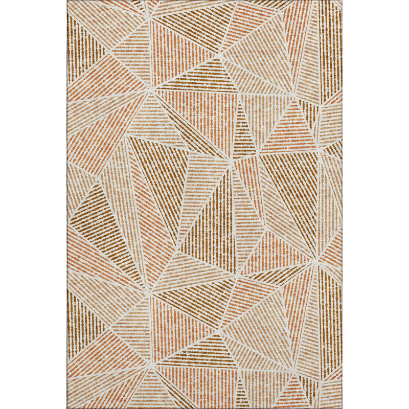 Premium Machine Washable Cerrito Terracotta Rug, Rectangle 3' x 5'