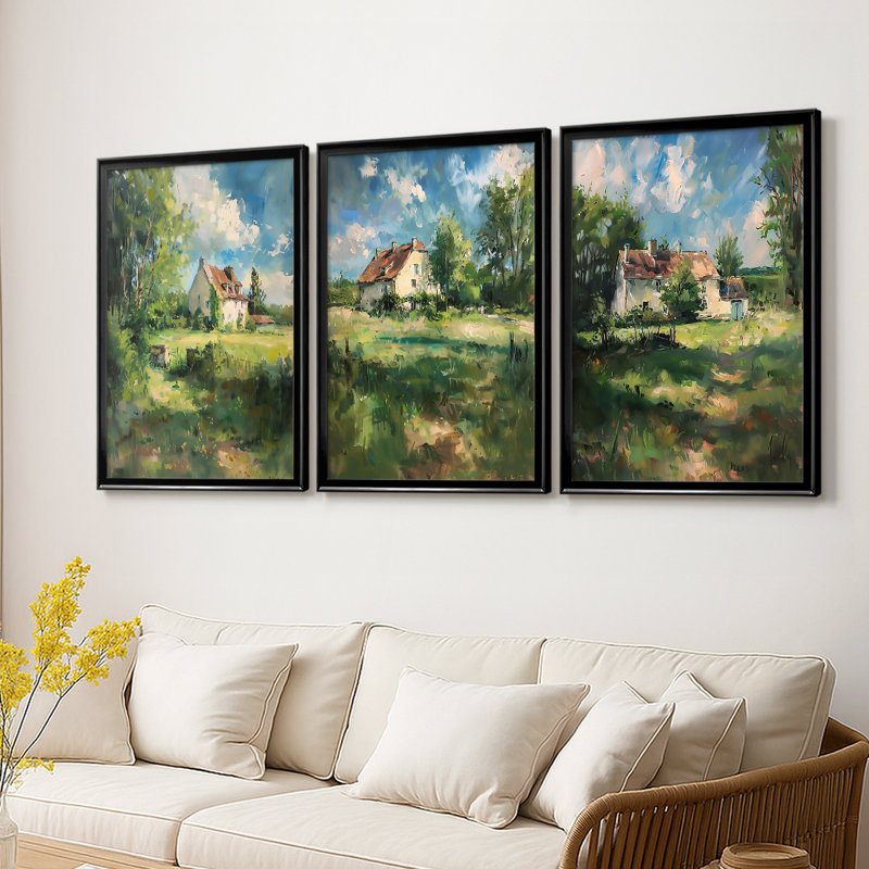 LANDSCAPES Series XCV III - Toile tendue avec châssis sur mesure - 3 pièces