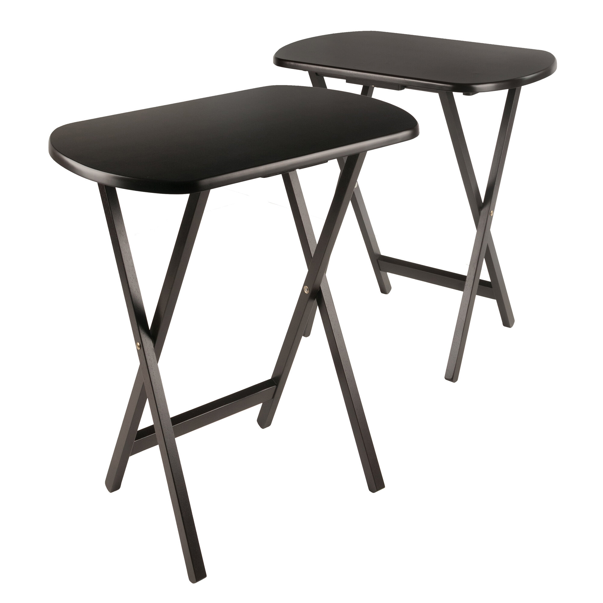 Symple Stuff Jemma Oblong Snack Tray Table Set (Set of 2) & Reviews ...