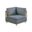 Ensemble en acier de 5 pièces: Fauteuil d'angle F8934, sans accoudoirs F8935, tissu gris, structure en bois - Collection de sièges: Structure robuste