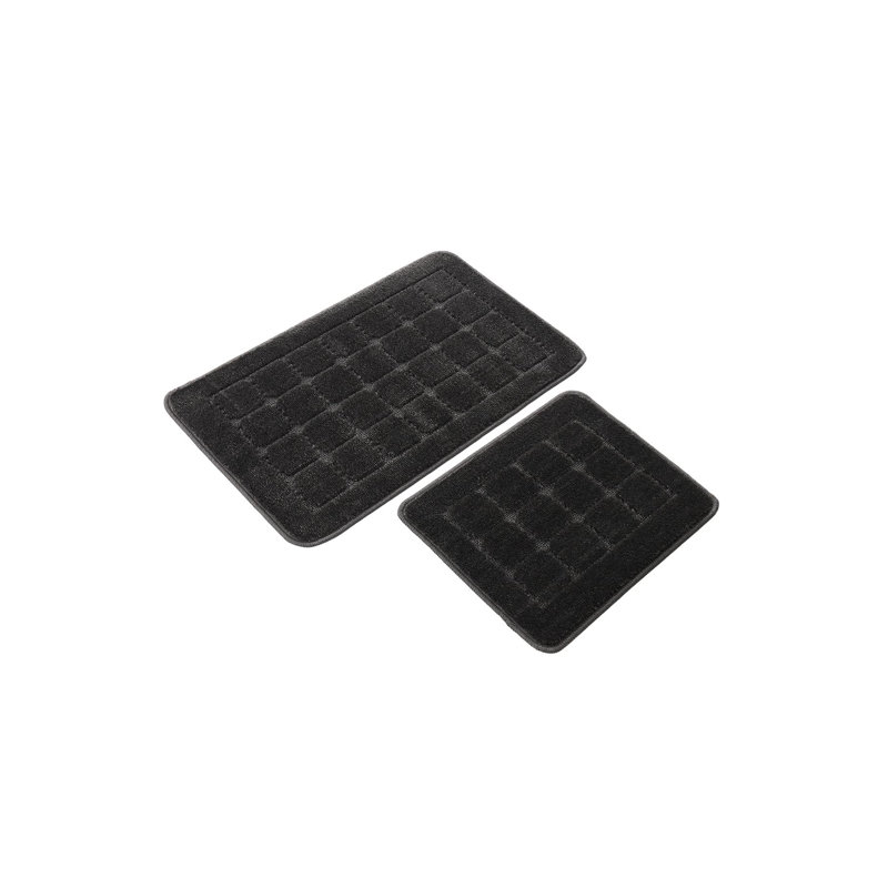 Premium Bathmat Set (2 Pieces), Anthracite, 19.7 x 31.5 inches & 15.7 x 19.7 inches | 100% Polypropylene, 1.5 lbs per sq yd, Total Thickness: 0.4 inches | Non-Slip Natural Latex Sole, Machine Washable for Easy Care