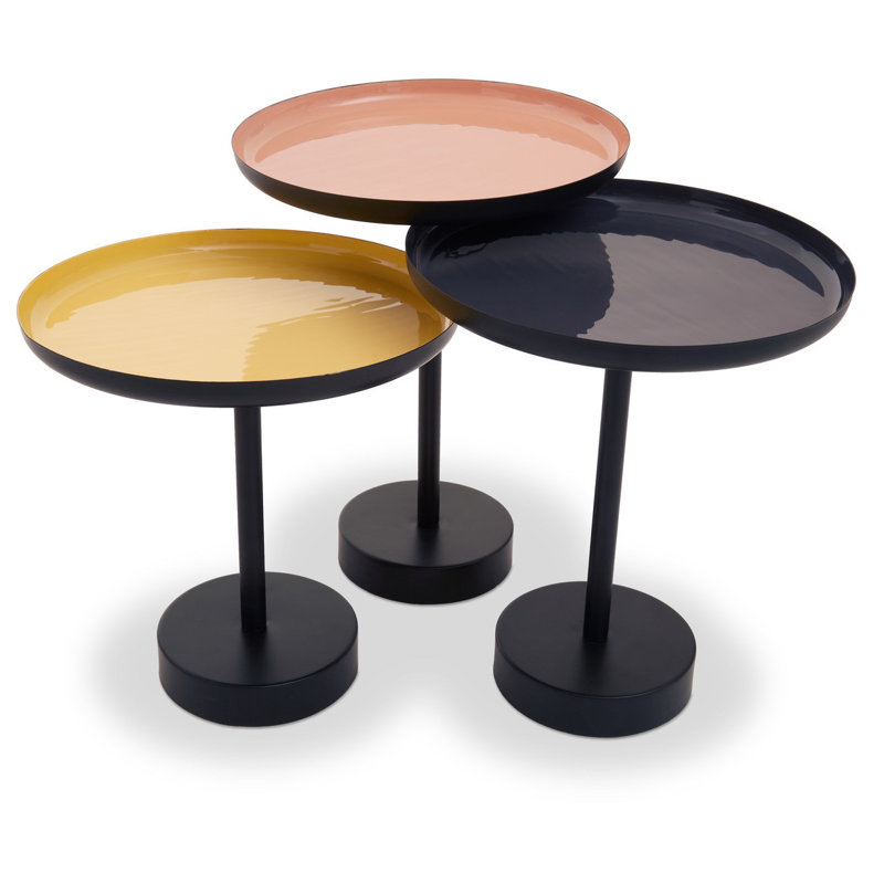 Ingamar Tray Top Pedestal Side Table Set