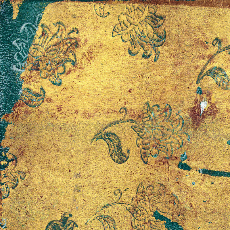 Paravent Expressionist Collage, Falling Blossoms