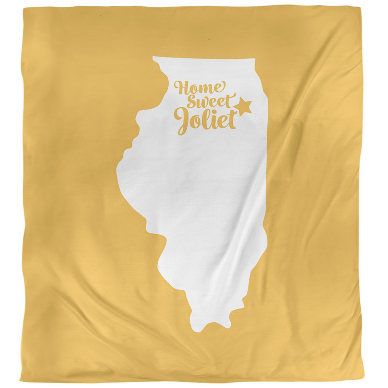 Housse de couette simple illinois Joliet, Housse de couette pour lit simple, Jaune, Polyester brossé