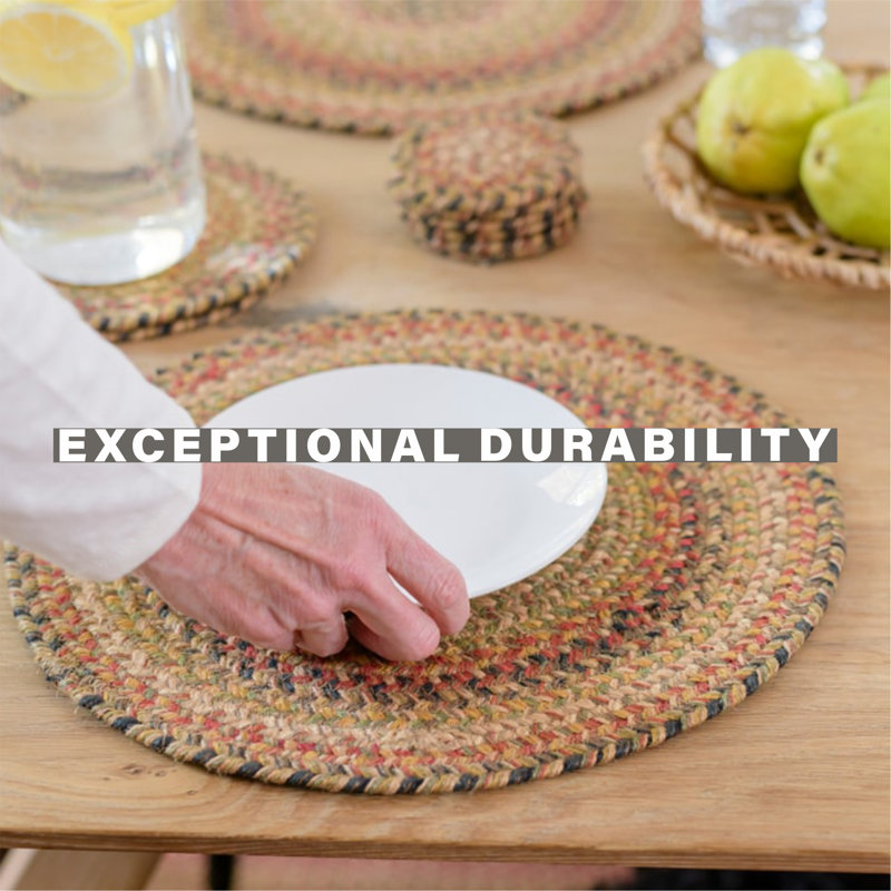 Chemin de table d'intérieur tressé en jute de qualité supérieure Kimmel, taille 11 po x 36 po, 11 po x 36 po ovale, Kingston