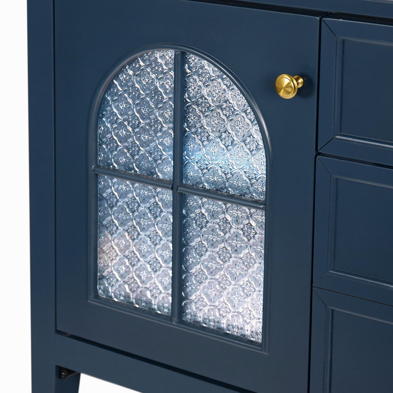 Armoire de salle de bain 35,6 ", seulement armoire, bleu, Bleu