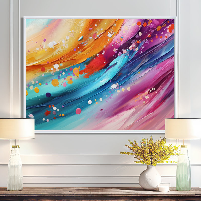 Odesser - Abstract Wall Art, H 30 po x l 40 po, Floater Framed, Blanc