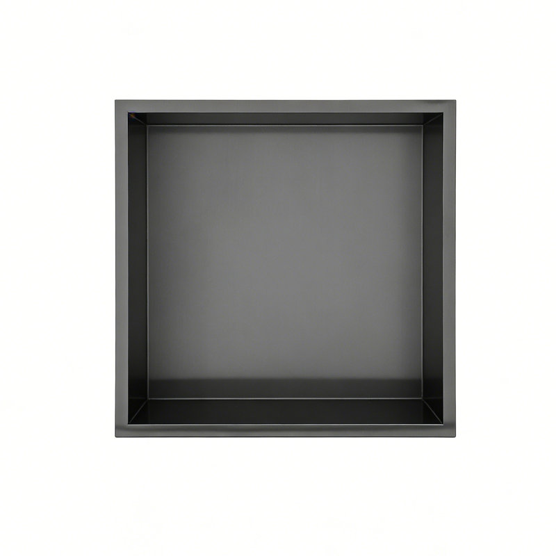 Topcraft 12“ X 12” Stainless Steel Bathroom Wall Niche, Gunmetal Black