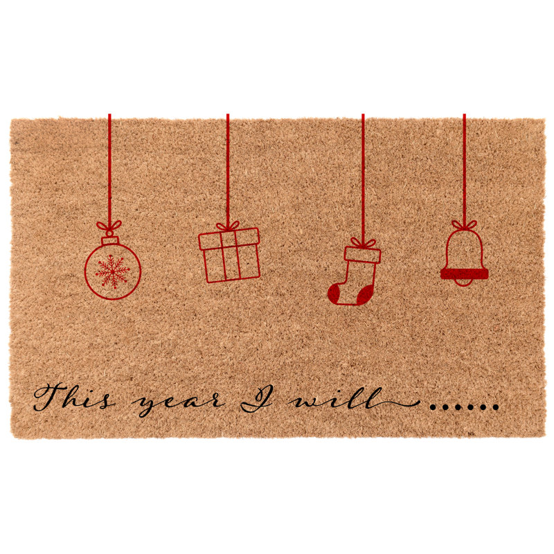 Non-Slip New Year's Outdoor Doormat