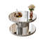 Table basse et miroir de luxe à deux niveaux avec miroir rond et verre cannelé - table d'appoint moderne de 31,5 po de diamètre pour le salon, conception luxueuse légère, structure cylindrique robuste