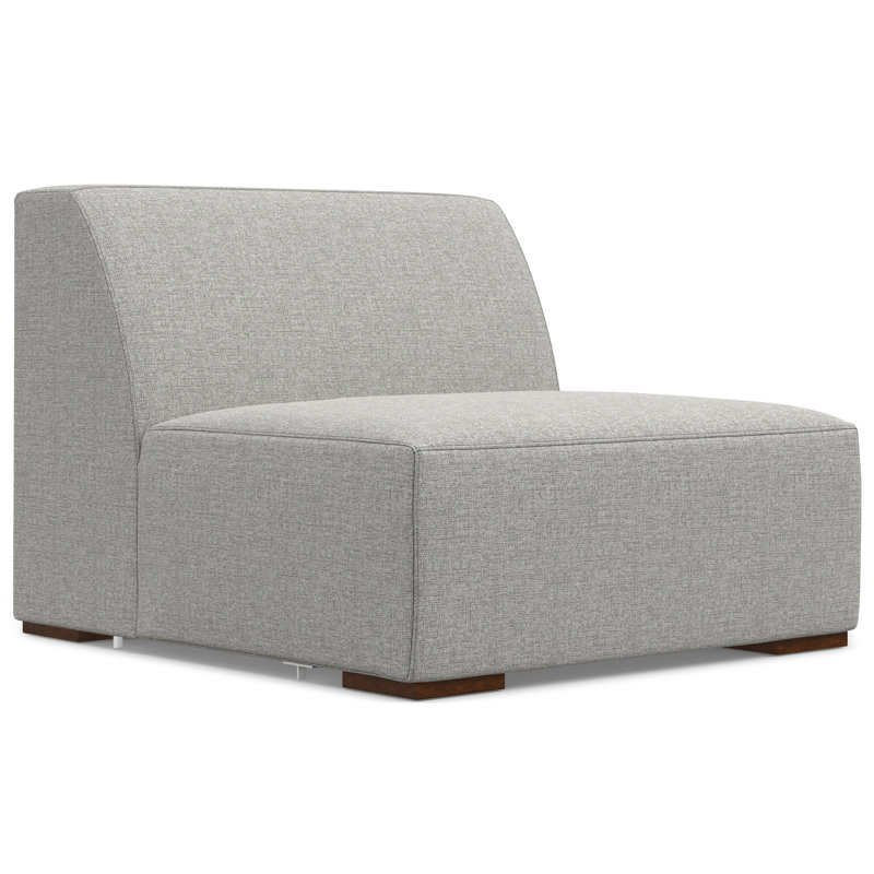 Pale Grey 34-Inch Recycled Polyester Armless Sofa Module