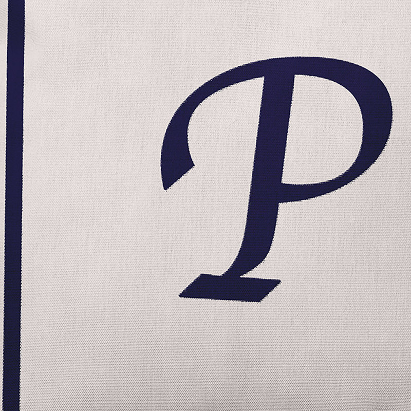 Reversible Throw Pillow, 26"x26", Navy Blue/White, P