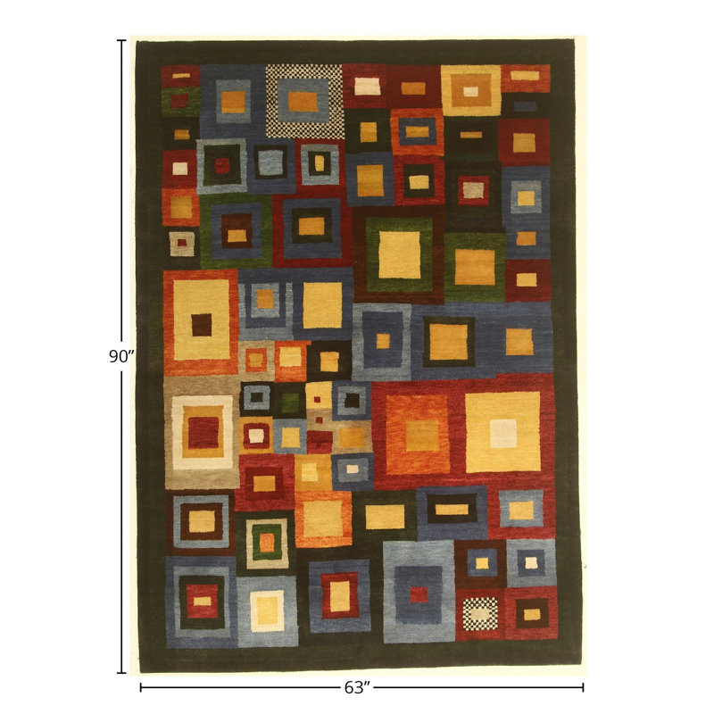 Hand Knotted Geometric Rug