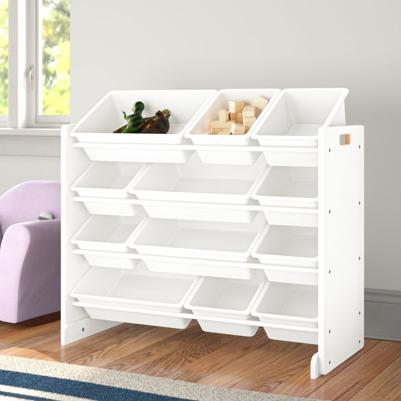 Organisateur de jouets avec bacs Rafael, Blanc