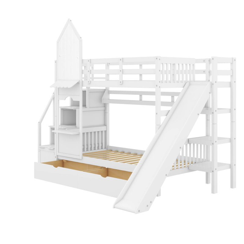 Jezeniah Kids Twin Over Twin Bunk Bed, White