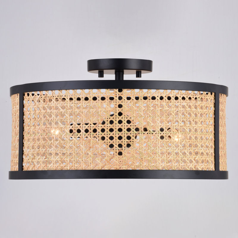 Jedidiah Rattan Semi Flush Mount