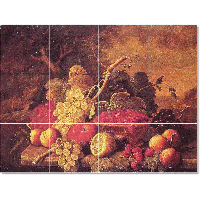 Carreau de peinture murale 48 po x 36 po 12 po x 12 po, Fleur de Séverin Roesen W23006