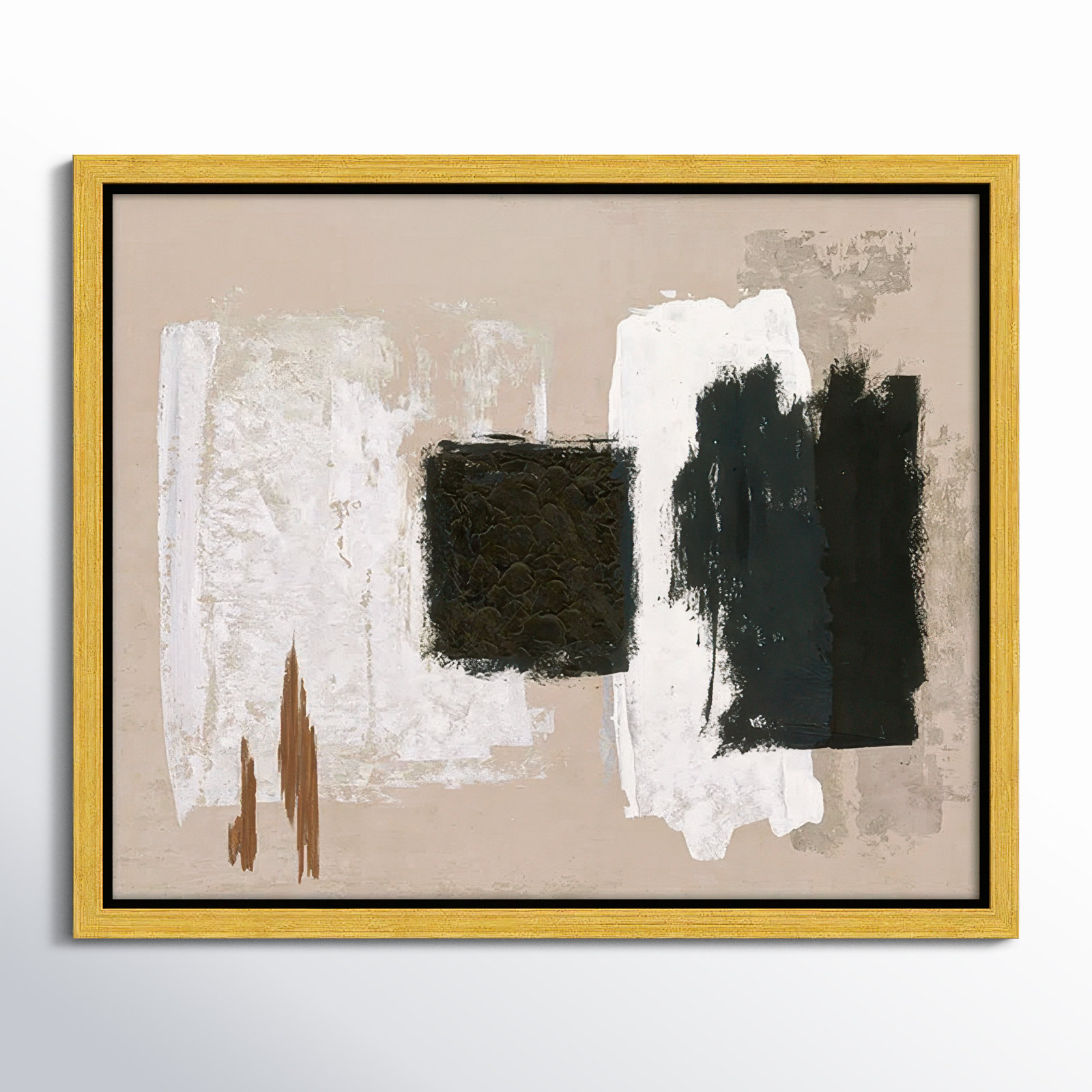 Imone "Golden Slate" Painting, 9.5" H x 11.5" W, Gold