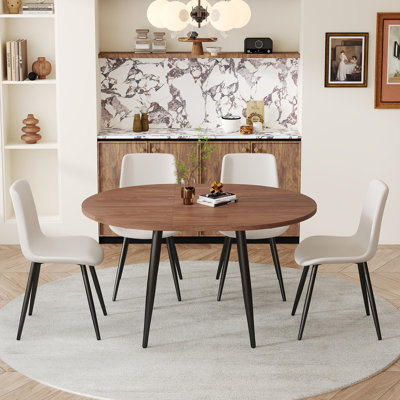 Ensemble de table de salle à manger extensible de 42 à 54 po avec chaises rembourrées confortables