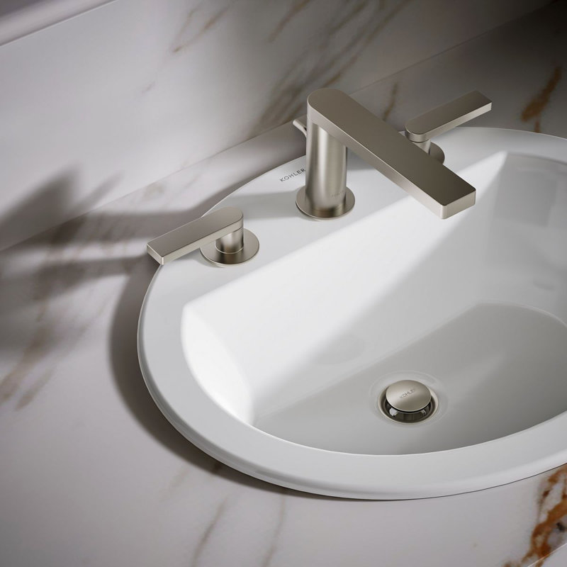 Bryant Vitreous China Oval Drop-In Bathroom Sink with Overflow, White