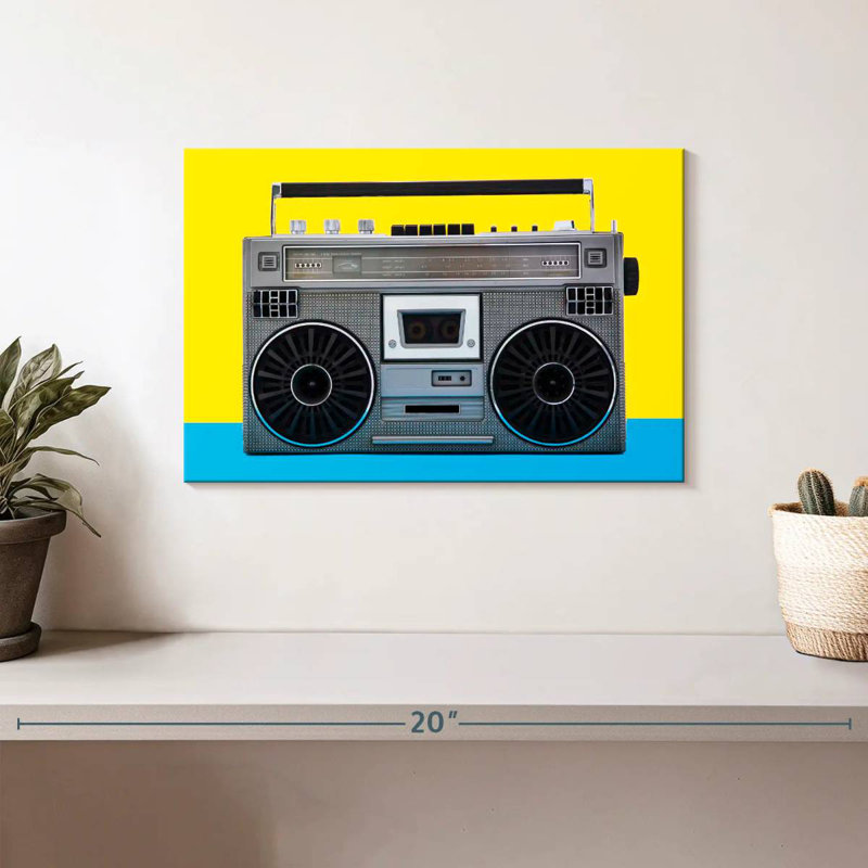 Boombox rétro, H 8 po x l 12 po