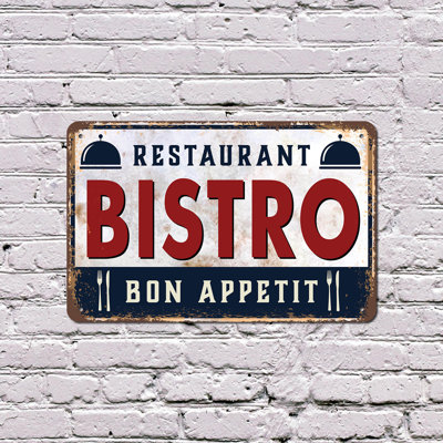 Bistro 13 Inch x 20 Inch Plastic Sign
