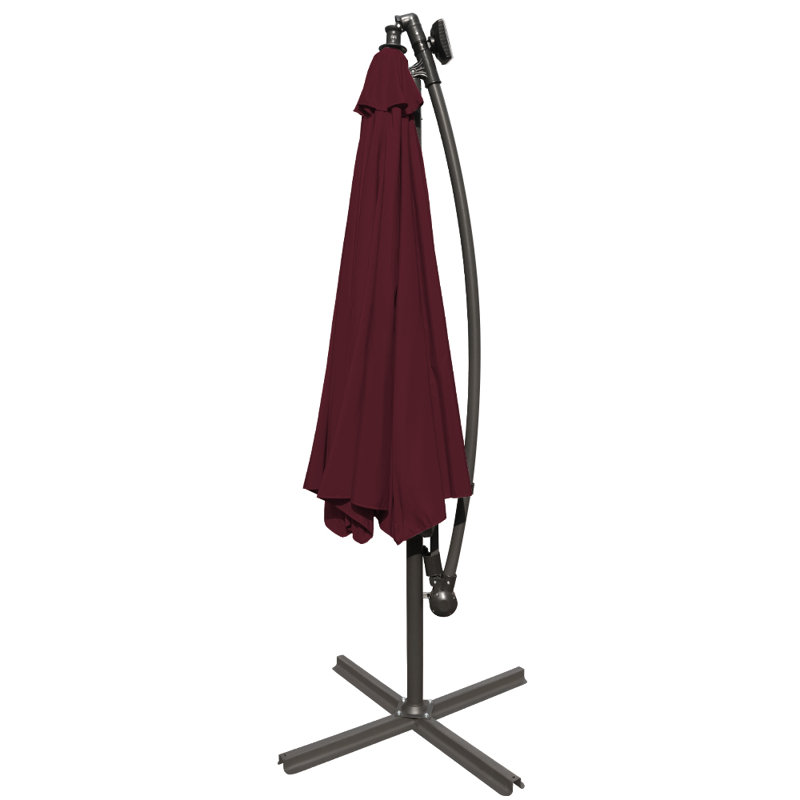 Oullins 3m Cantilever Parasol with Lights, Wine Red