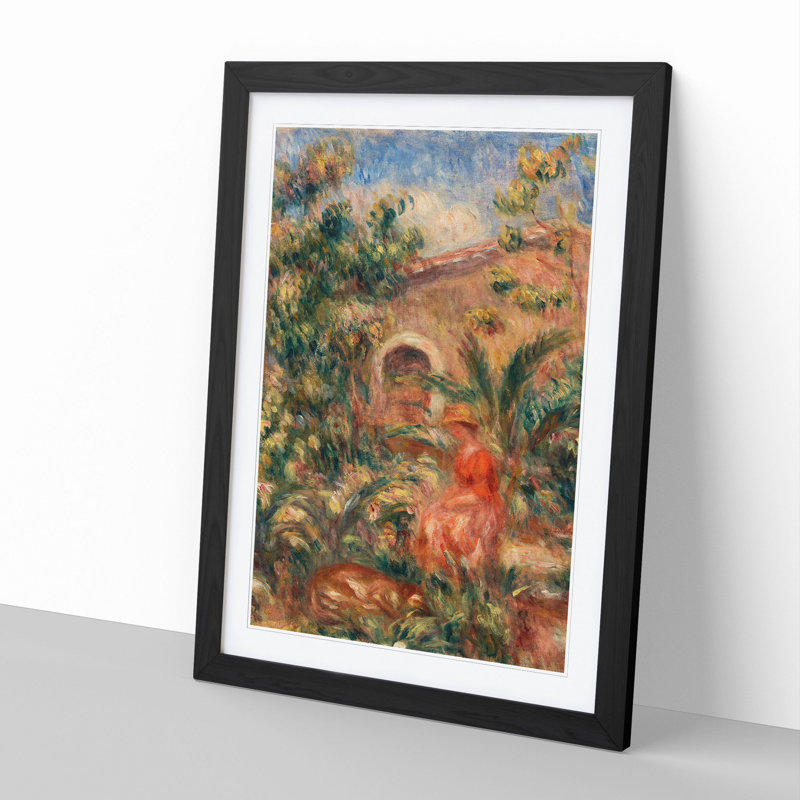 Farmhouse Vol.1 by Pierre-Auguste Renoir - Picture Frame Painting, 65cm H x 48cm W x 2cm D, Black