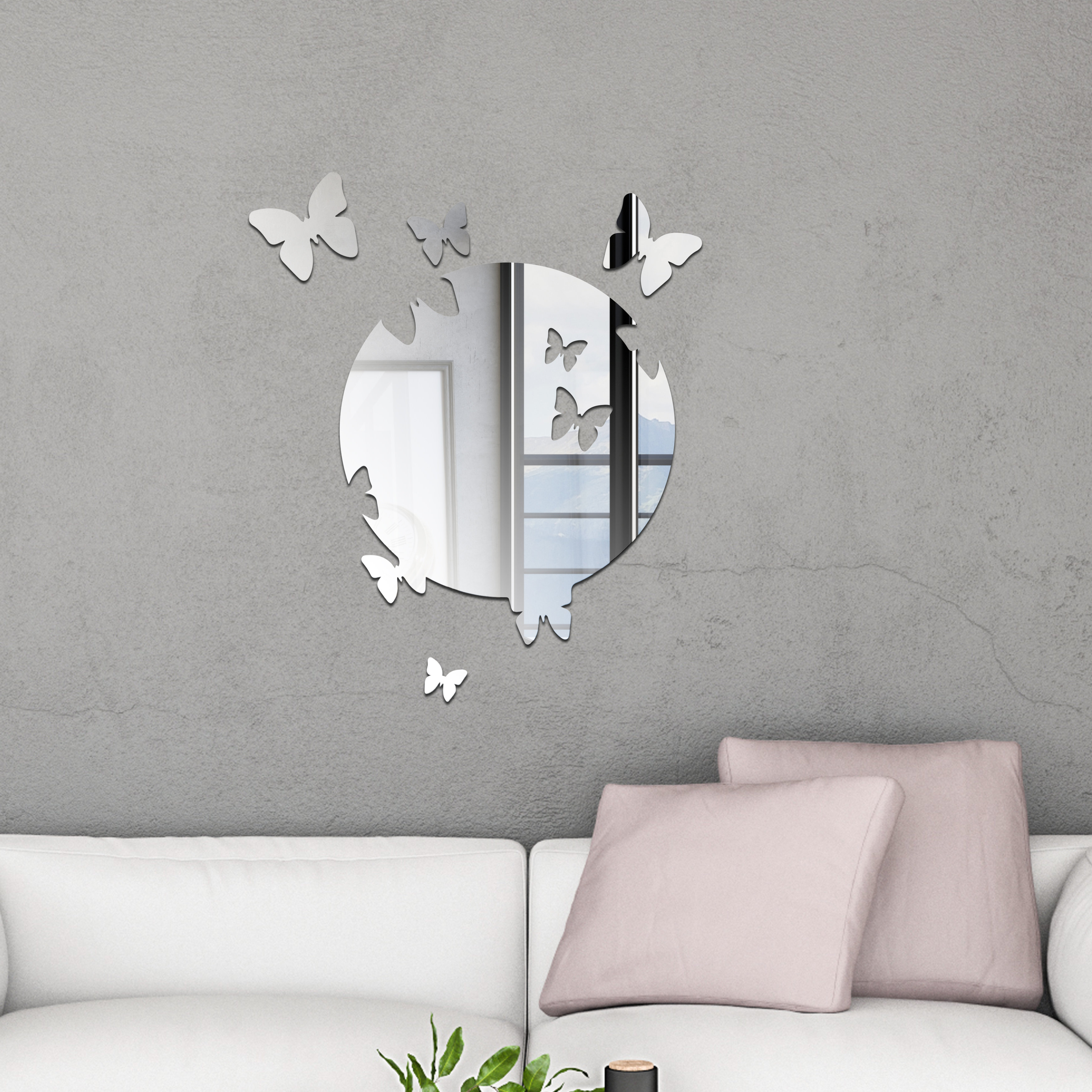 17 Stories Butterfly Mirror Wall Sticker & Reviews | Wayfair.co.uk