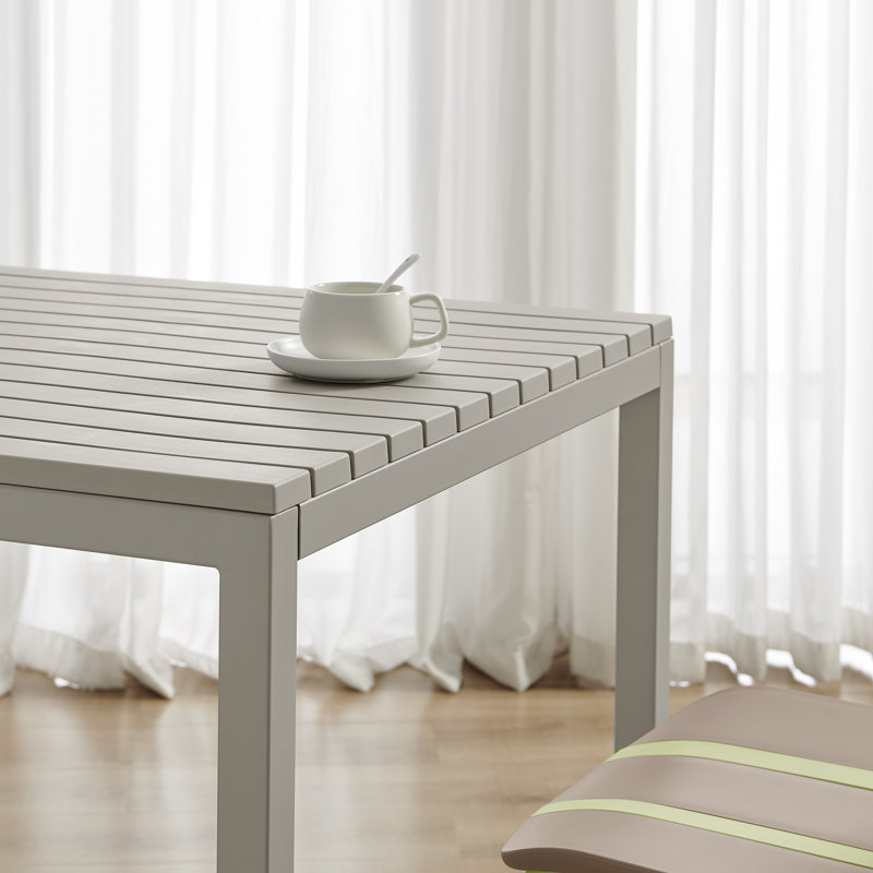 Plastic Outdoor Dining Table With Metal Legs, Weather Resistance, Home Patio Table, Restaraunt Outdoor Table, Quick Assembly