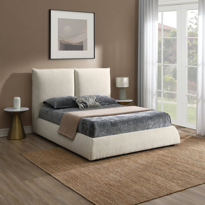 Everby Upholstered Queen Bed, Queen, Ivory