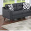 Causeuse moderne avec canapé et coussins 2 pièces, ensemble de canapé en polyfibre noir, coussins capitonnés, salon-129574634-129574637