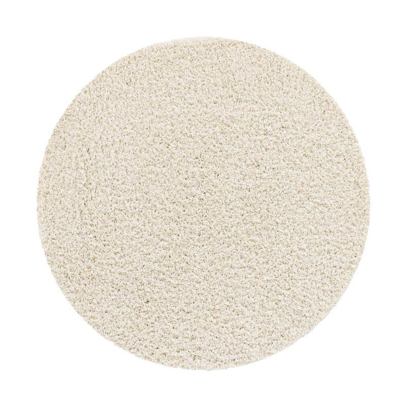 Tapis blanc neige Roshane, Rond 5 pi 3 po