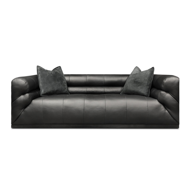 Monet Leather Sofa, Cobalt (Dreamer), Espresso