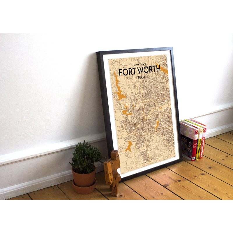 Fort Worth City Map - No Frame Print, 91.4cm H x 61cm W x 0.13cm D