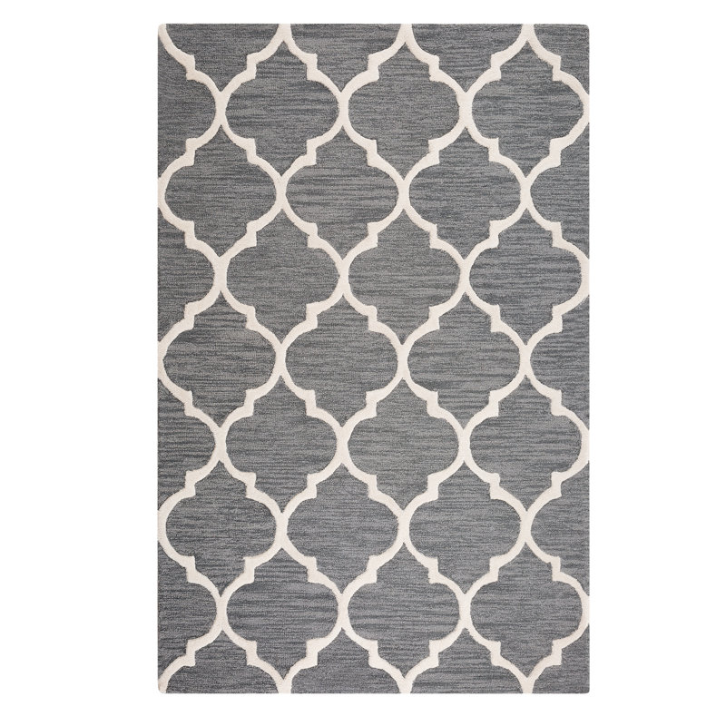 Yalova Geometric Wool Hand Woven Area Rug, Rectangle 140 x 200cm