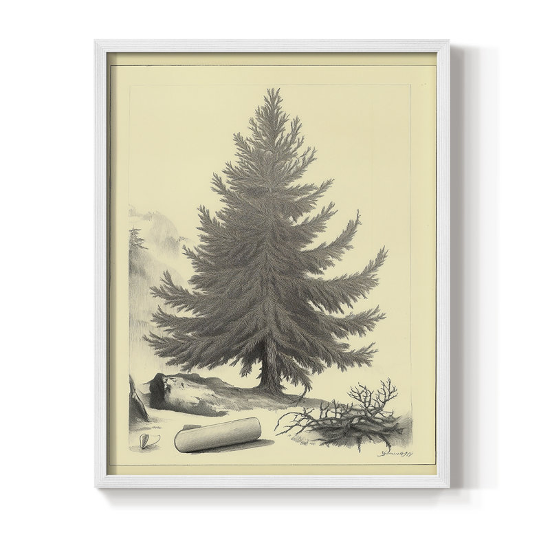 «Christmas Holiday Art», reproduction encadrée Lxxxv - bois massif, H 15 po x l 12 po, White