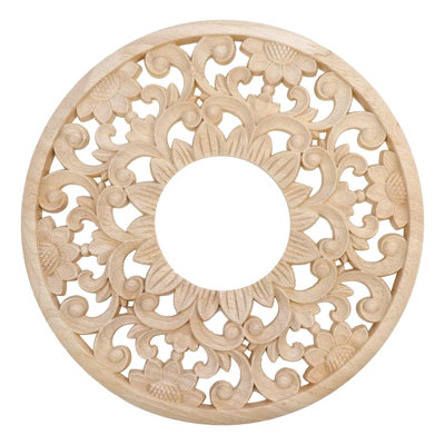 Wood Ceiling Medallion For Light Fixtures And Ceiling Fans, 3.1" Id X 9.4" Od
