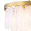 Convertible 5-Light Handmade Cloud Ice Glass Waterfall Tiered Semi-Flush Chandelier 
