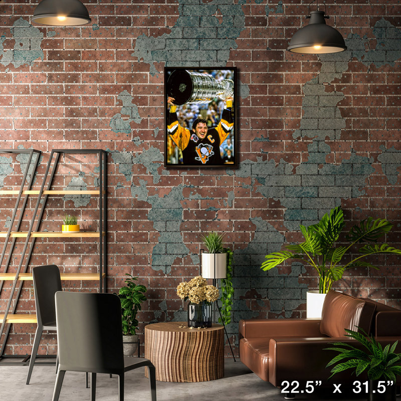 «Mario Lemieux Pittsburgh Penguins», toile encadrée 20 x 29