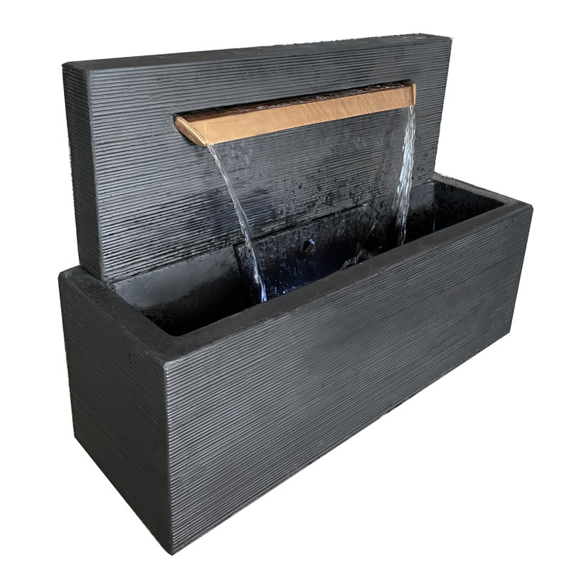 TruCast Palisades Fountain with Light, Dark Chestnut