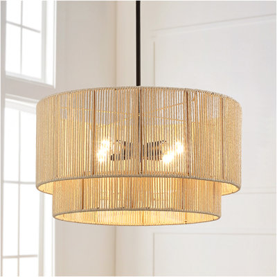 Nekoosa 4 - Light 22in Hand-Woven Drum Chandelier