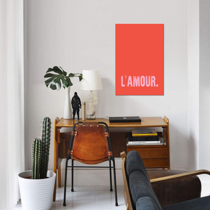 «L'Amour Red», impression sur toile, H 60 po x l 40po x P 1,5 po, Toile tendue, Pas de tapis