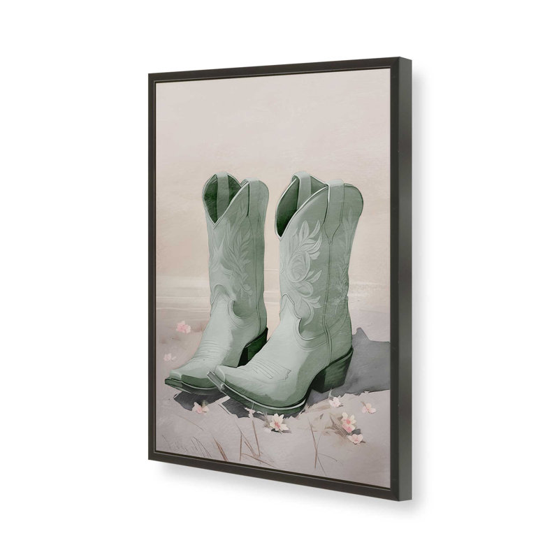 Cowboy Essentials in Green I Print, H 15 po x l 12 po, Noir satiné