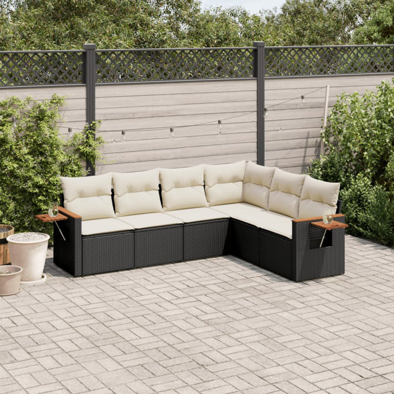 Vidaxl Garden Sofa Set Black, Cream