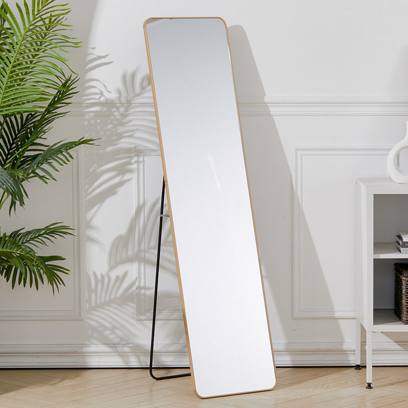 Metal Rectangle Mirror, Gold, 147 cm H x 37 cm W