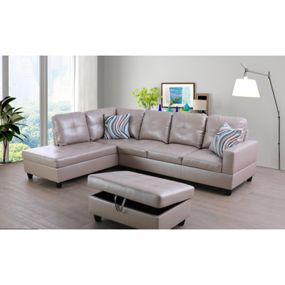 Canapé avec méridienne avec repose-pieds de 103,5 po de large Shene