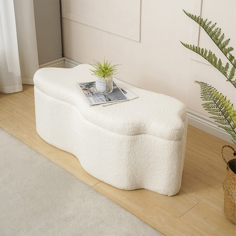 Cloud-Shaped Berber Fleece Storage Ottoman