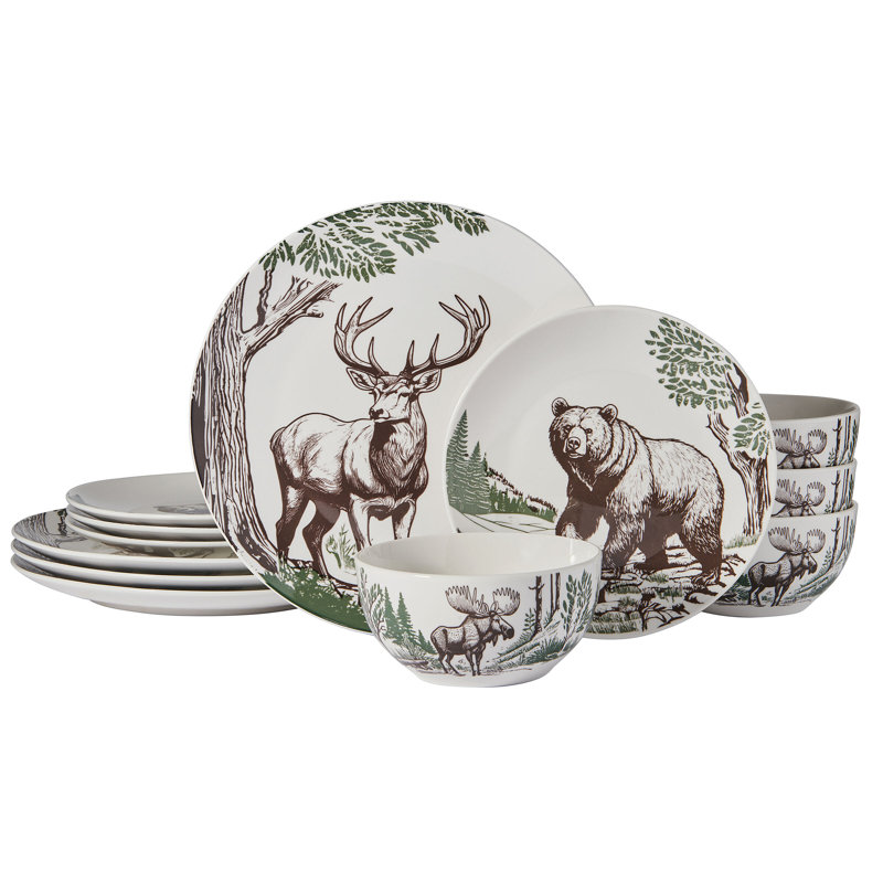 Pfaltzgraff Rustic Lodge 12-Piece Dinnerware Set, Service for 4